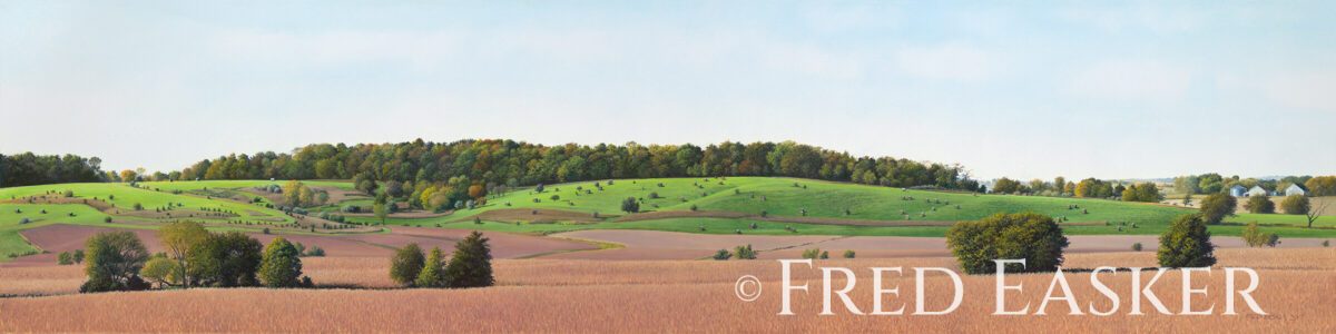 Autumn Along Springville Road, oil painting by Iowa artist Fred Easker.