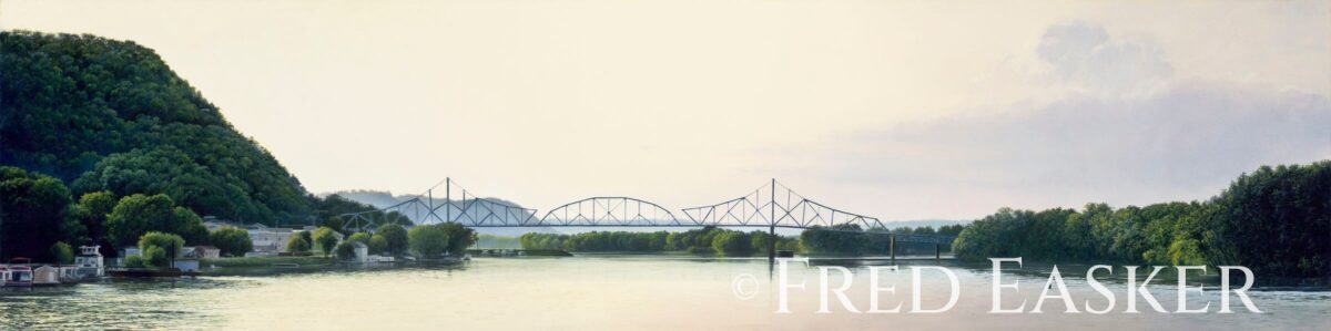 Blackhawk Twilight, oil painting by Iowa artist Fred Easker.