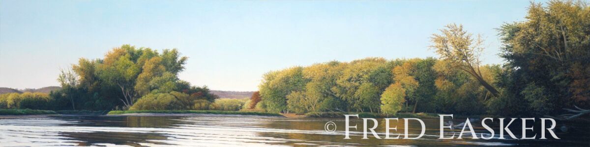 Boat View, oil painting by Iowa artist Fred Easker.