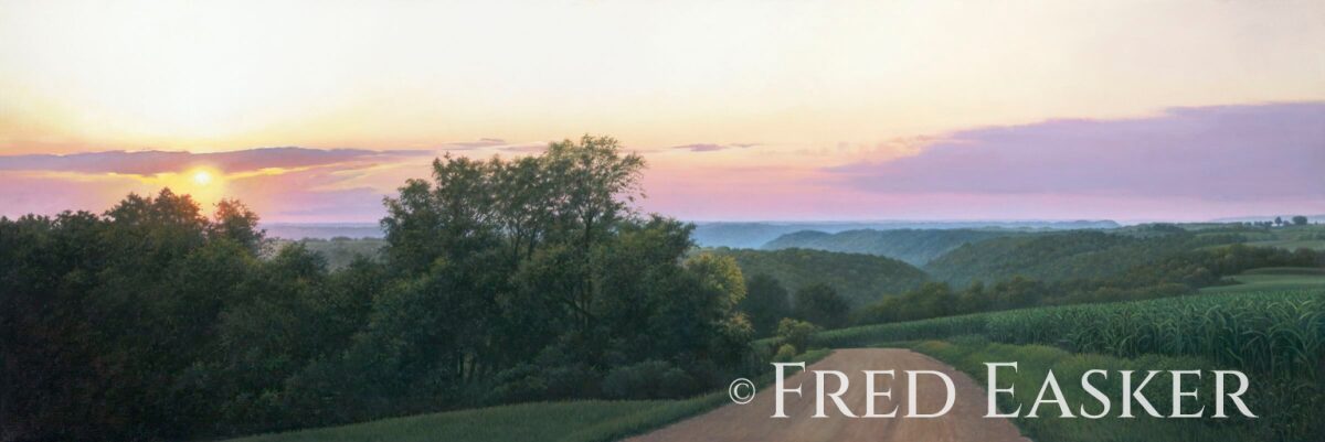 Driftless Destination, oil painting by Iowa artist Fred Easker.