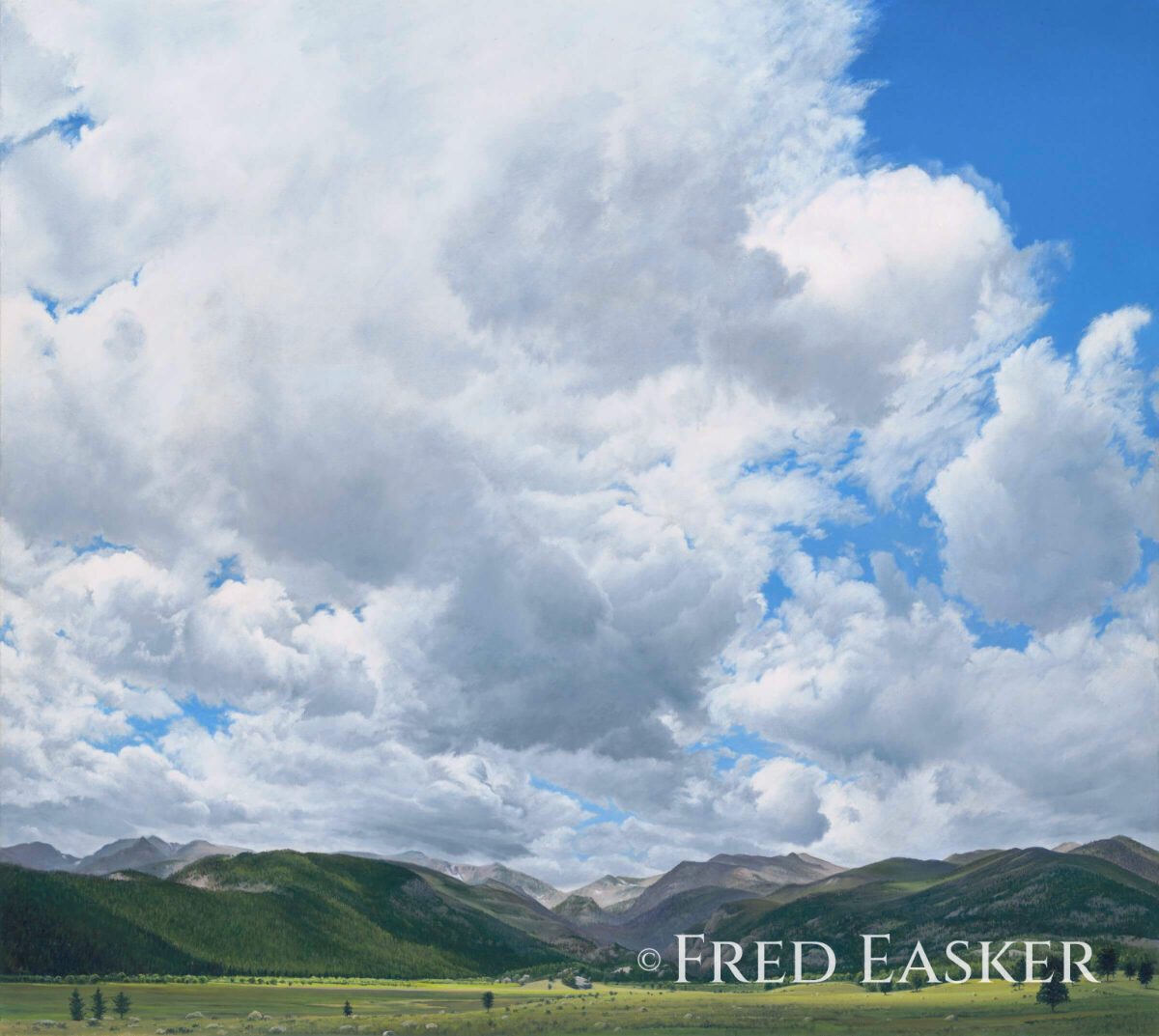 Estes Effervescence, oil painting by Iowa artist Fred Easker.
