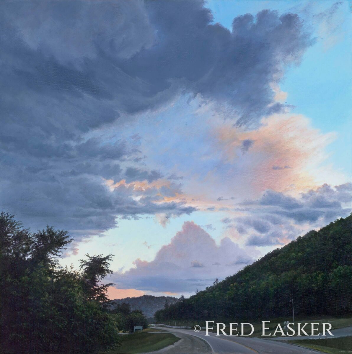 Gethsemane Curve, oil painting by Iowa artist Fred Easker.