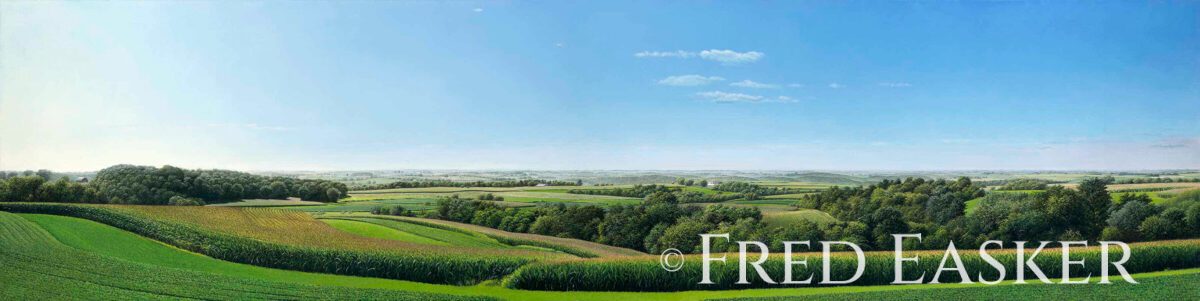 Iowa August, oil painting by Iowa artist Fred Easker.