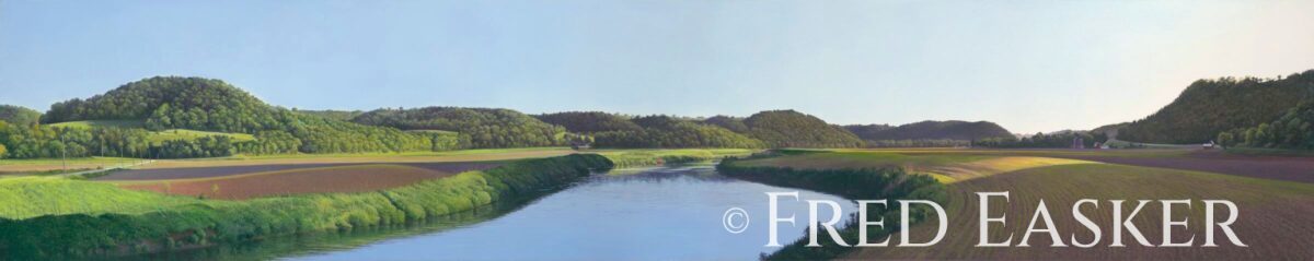 Valley Afternoon, oil painting by Iowa artist Fred Easker.
