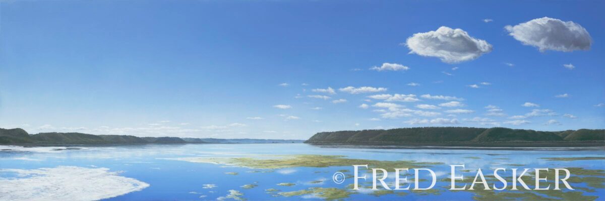 View From Ferryville, oil painting by Iowa artist Fred Easker.