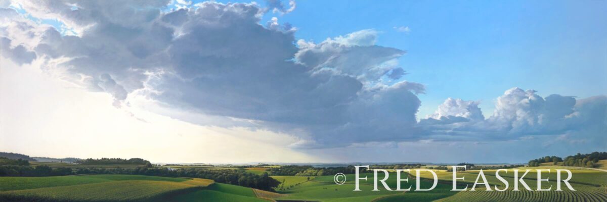 View From Hanover Road, oil painting by Iowa artist Fred Easker.