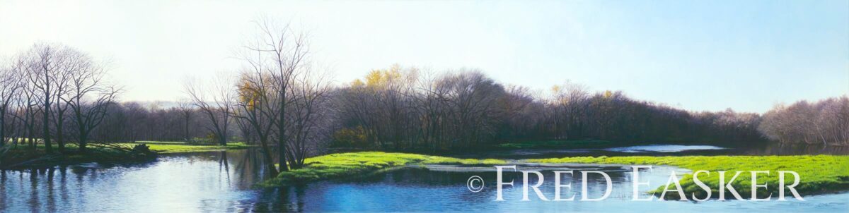 Winneshiek Wetland, oil painting by Iowa artist Fred Easker.