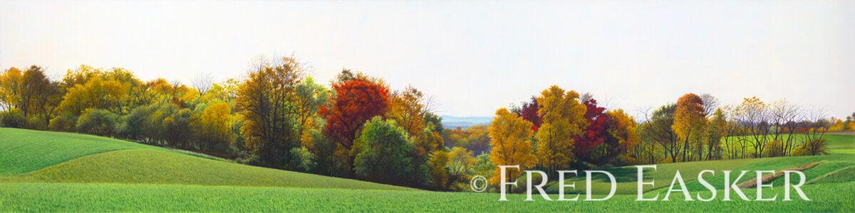 Sweet Ridge Gap, oil painting by Iowa artist Fred Easker.