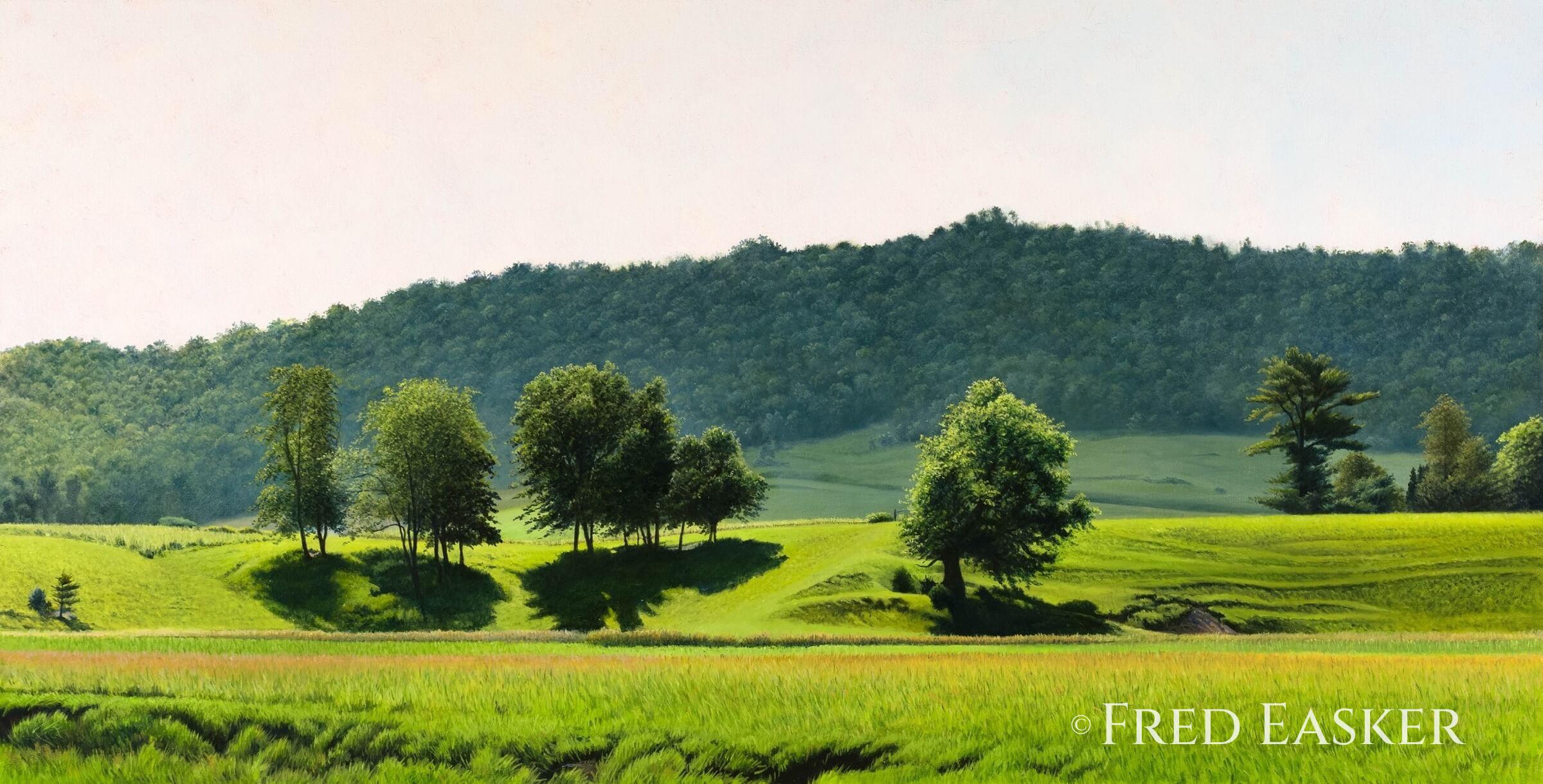 Coulee Summer, oil painting by Iowa artist Fred Easker.